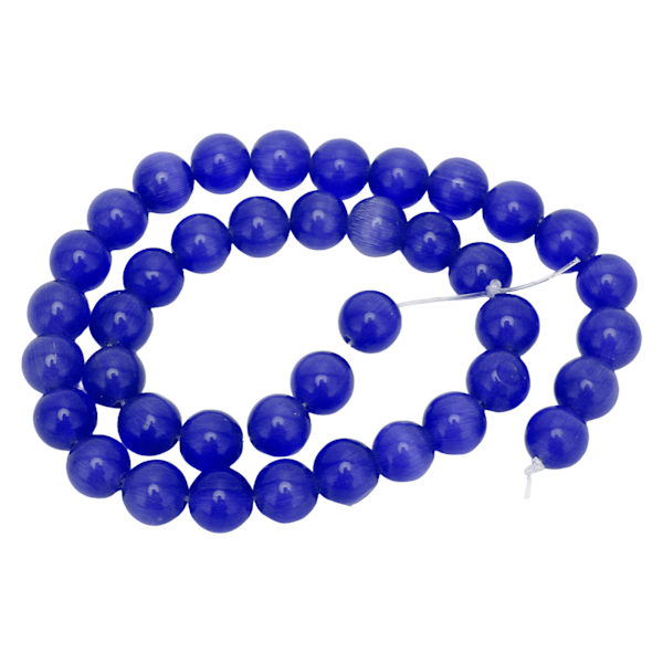 0.39in Diameter runde perler Natursten DIY Armbånd Halskæde Smykkefremstillingstilbehør Mørkeblå