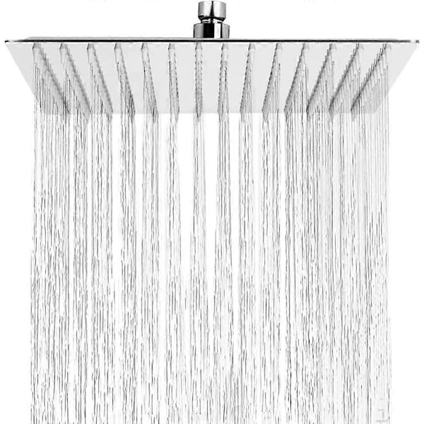 Antikalk Dusjhode, Vannbesparende Regndusjhode med Dyser i Rustfritt Stål 12 tommer/30 cm Polert Kromfinish (Speil), Firkantet