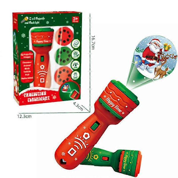 Røde Juleleker Lysprojeksjon Mønster Lommelykt Barne Juleleker for Barn Gaver 11.33.5cm