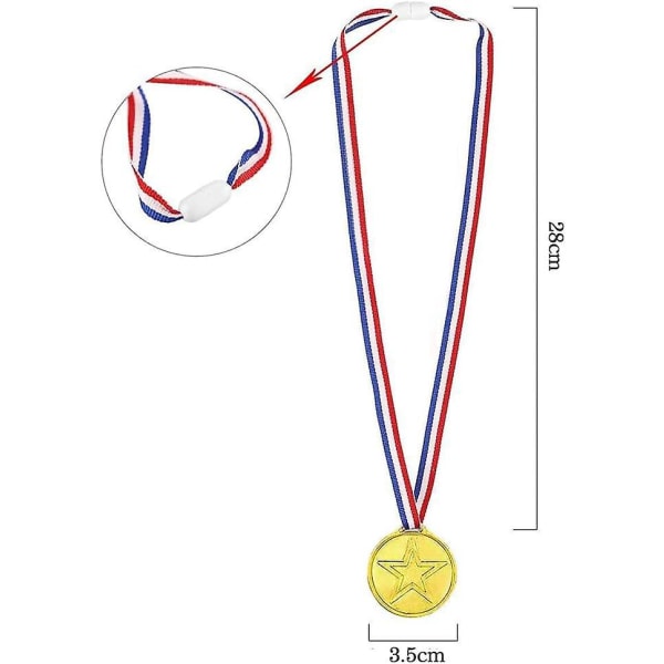 Gyldne plastik olympiske medaljer (20 styk) - vinder, børn, børnemedaljer