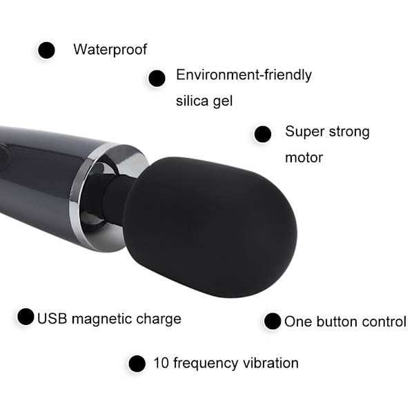10 taajuuden USB ladattava vedenpitävä mykistyshierontalaite, tärinähierontalaite