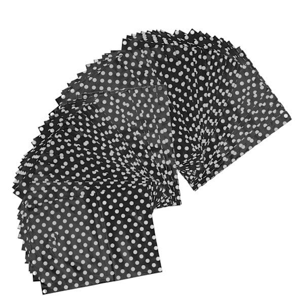 100 st presentpåsar 10,6x7,9in svarta vita prickar LDPE-material Återanvändbara goodiepåsar för butiker Återförsäljare Mässor Hem
