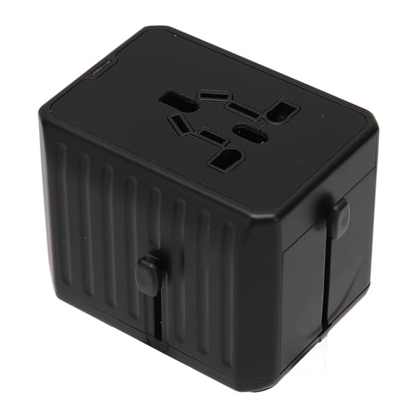 8A Universal Rejseadapter 2 USB C 4 USB A-porte International Strømstikadapter til USA EU UK 100-240V Sort