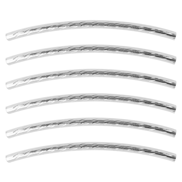 200 st krökta nudlar rör distanspärlor långa eleganta twist DIY smyckestillverkning tillbehörSilver