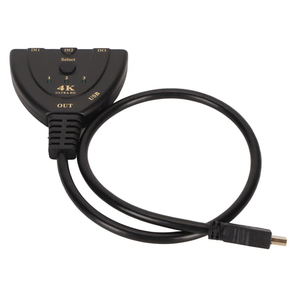 HD Multimedia Interface Switch 3 ind 1 ud 4K Support 3D 3 Port Video Switcher Selector til PC TV Projektor