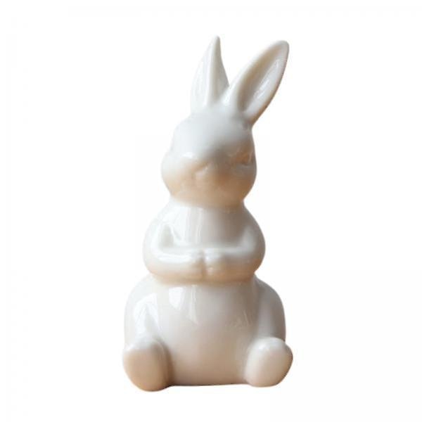 3 x Moderne Keramiske Kanin Figurer Påske Statue Hjem Bogreol Dekor Håndværk Gave 4.8 x 9.5cm