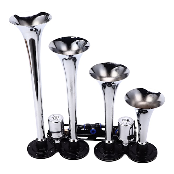 12-24V Luft Horn Kit 4 Trompet Tog Horn 130dB Køretøj Modificeret Lufthorn til Lastbil Bil Båd Van
