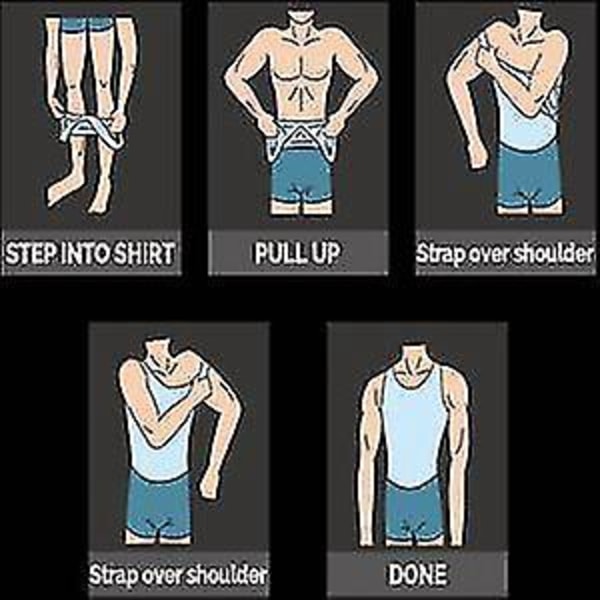 Bröstkompressions-T-shirt för män - Dölj gynekomasti och moobs M svart