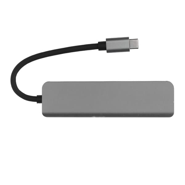 5 i 1 Type C Hub Type C till HD Multimedia Gränssnitt USB3.0 2 USB2.0 USB C PD Stöd 4K 30Hz Plug and Play USB C Hub Grå