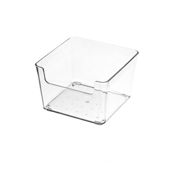Låda Förvaringsbrickor Slitstark Transparent plast Låda Förvaringslåda för kök Liten fyrkantig låda