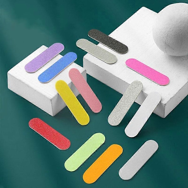 100 st Portabel Dubbelsidig Nagelfil med Matt Finish Mini för Nagel- och Manikyrvård Gul5CM