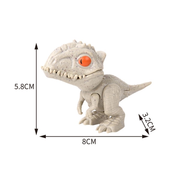 Nyhet hånddinosaur leketøysett - 4 stk bevegelig ledd, utsøkt tekstur, realistisk form, fingerbiting - ideell for barn