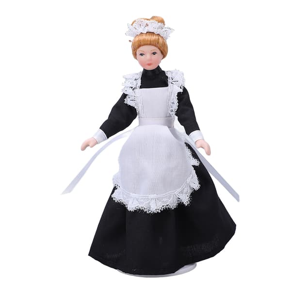 1:12 Dockskåp Piga Docka Hög Simulering Rörlig Handgjord DIY Mini Keramisk Dockmodell för Dockskåpstillbehör