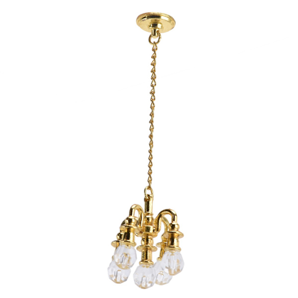 Dukkehus Mini Lampe Levende Livagtig Udseende Lille Lys Rustfrit Dukkehus Miniature Møbler til Gaver DekorationGuld