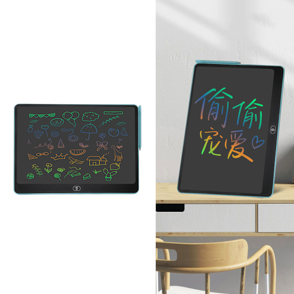 16 tums LCD-skrivbord Färgglad ritplatta för utomhusresor Ljusblå