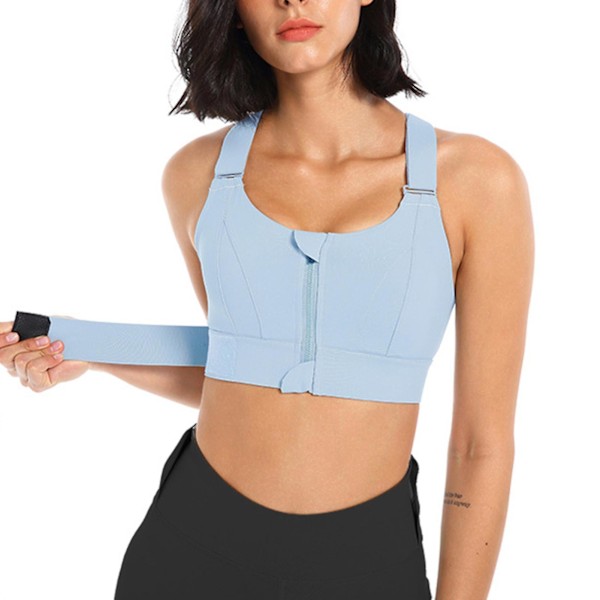 Large Size Women's Shockproof Sports Bra for Riding and Running 4XL Blue