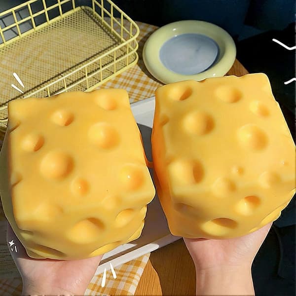 11 cm Kæmpe Ost Squishy Legetøj - Blød Langsomt Stigende Stresslindrende Squishies, Sensorisk Klemmelegetøj Gave til Børn og Voksne B