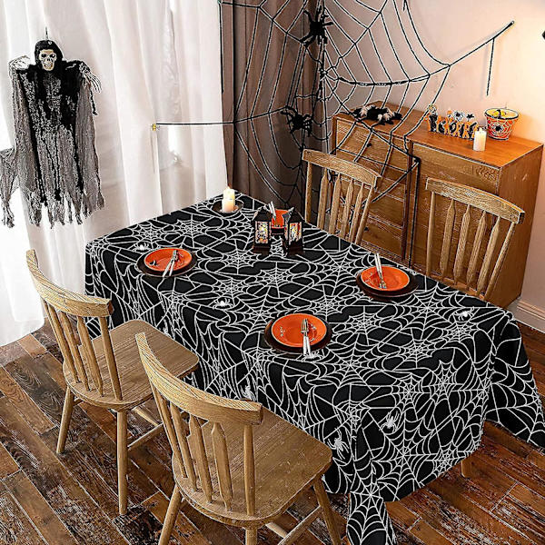 Halloween Party Spindelvävsduk, 2-pack - Svarta Plastdukar 54'x110', Spillskydd