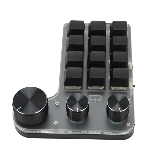 12 tangenter mekaniskt tangentbord Bluetooth USB-anslutning Mini bärbart programmerbart makrotangentbord med 3 rattar för kontor