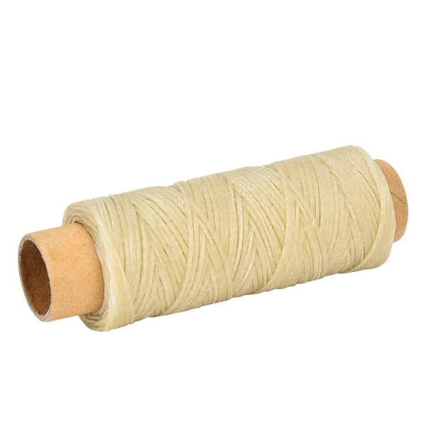 50 meter/rulle 150D/16 läderhantverk Platt sytråd Handsömmar vaxad tråd (beige)