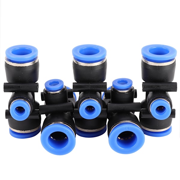 50 stk Quick Connector 3-vejs PU luftrør Plast pneumatiske konnektorer Slangefitting PEG12‑6‑12