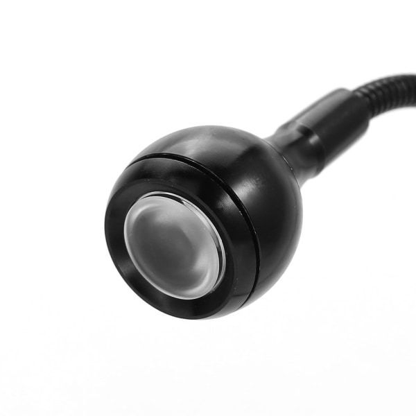 Fleksibel svanehals USB LED-leselys Bærbar Bord Datamaskin Clip Lampe Kald Hvit 1W Svart
