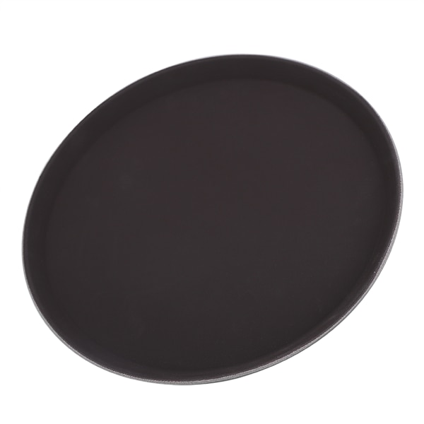 Runde serveringsbrett i plast for tesett, frukt, godteri og mat, svart (28 cm)