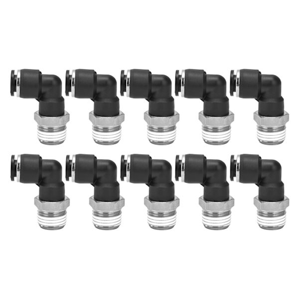 10 stk pneumatiske konnektorer L form retvinklet udvendigt gevind Hurtig rørfittings Luftkompressor tilbehør6 02