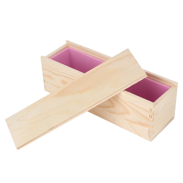 DIY Rosmönster Handgjord Bröd Tvålform Silikonfoderform Kakbakning Trälåda (Rosa Silikonlåda Trälåda)