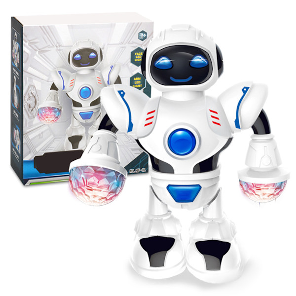 Dansende robotpuslespill pedagogisk elektrisk robotleketøy med LED-lys og musikk for barn