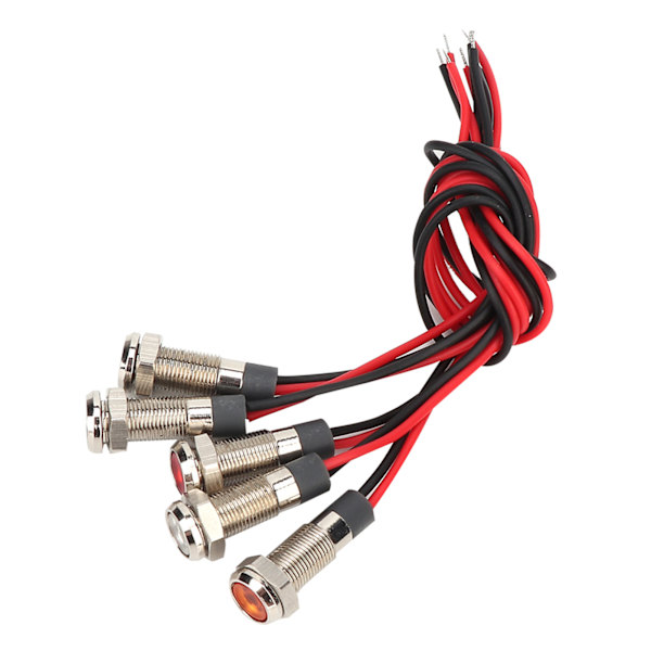 5 kpl LED-lamppu IP66 6mm LED vedenpitävä metallinen varoitusvalo johdolla 1NO(AC220V)