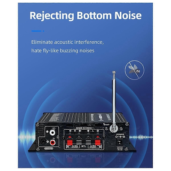 AK360 Stereo Bil Hjemmeforsterker USB Lossless Avspilling Radioforsterker