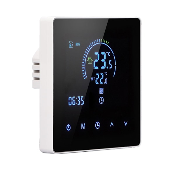 3A Smart Termostat Intelligent Touch Fargeskjerm LCD Display Termostat Vannvarmer Kjele for Hjemmekontor Kjøpesenter Butikk Hvit WiFi-modell