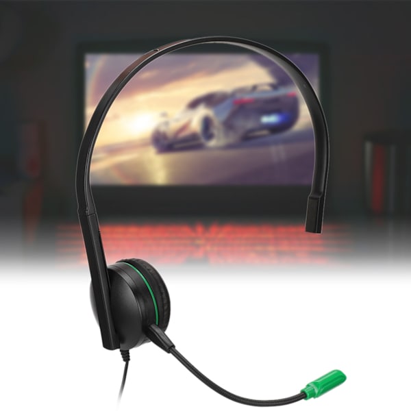 Unilateral Headset Head Mounted Gaming Headphone for XBOX one Black Green