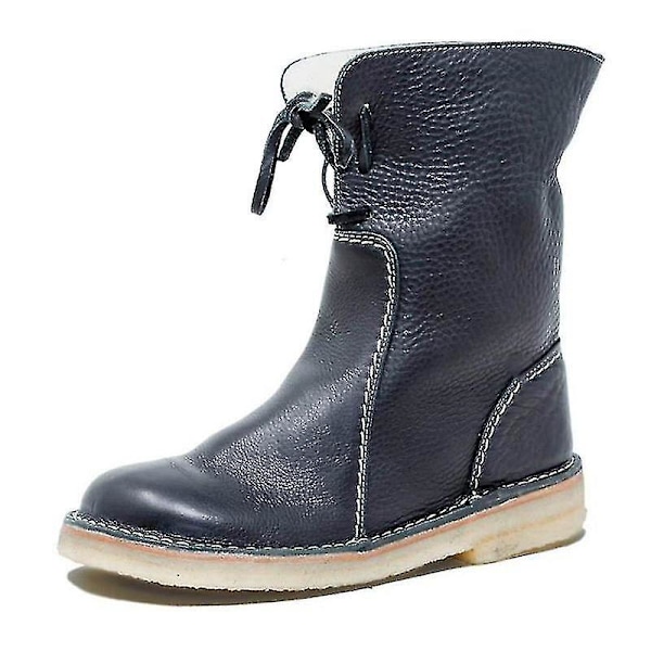 Varma snöboots med snörning och fleecefoder för kvinnor - Gul