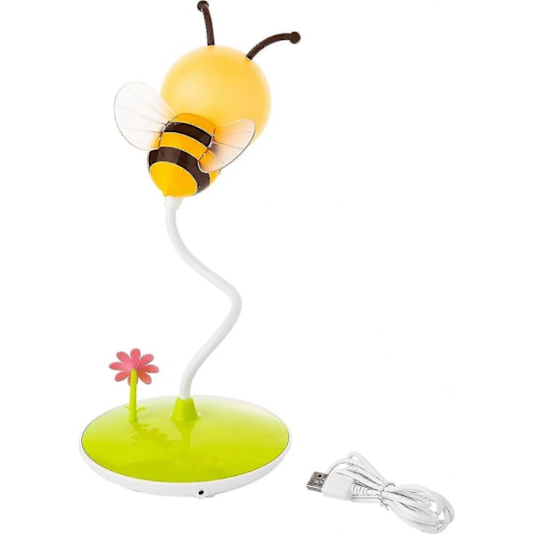 New Bee LED Nattlampa Portabel Touch Lampa Söt Humla Flexibel Dimbar Sensor USB Uppladdningsbar Barn Baby LED DF ZD NJ gul