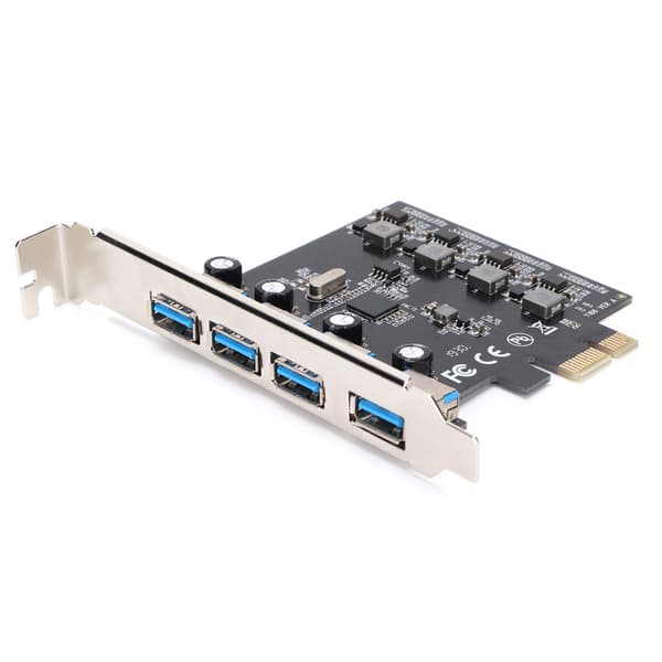PCIE Express-adapter Superspeed 4-porter PCI-E til USB 3.0 grafikkutvidelseskort for stasjonær PC