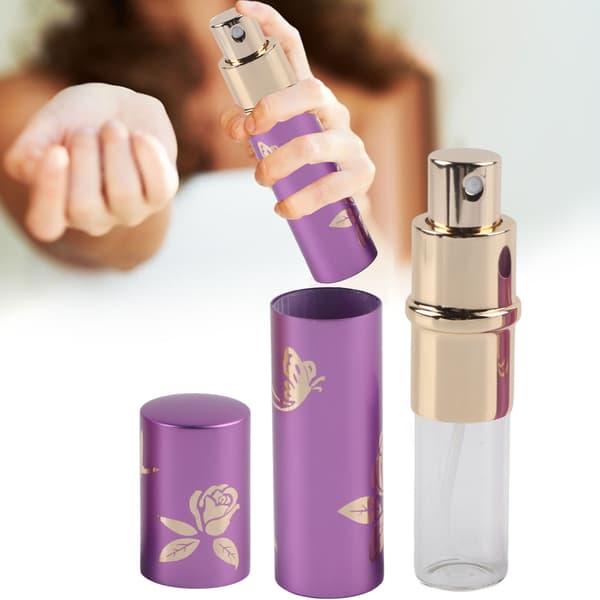 Bærbar Parfymeflaske Aluminium Atomizer Tom Kosmetisk Sprayflaske 10ml (Lilla)