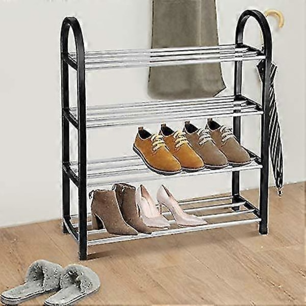 Metall Skohylle, 4-lags Skohylle Oppbevaringsorganisator Stabelbar Skohylle Oppbevaring For Lite Skap Entré (50 * 19 * 58cm)