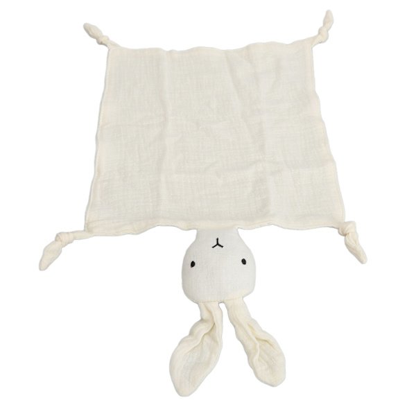 Bunny sikkerhetsteppe Cute Lovey teppe Dobbeltlags bomullsmykt sikkerhetsteppe for å sove og leke
