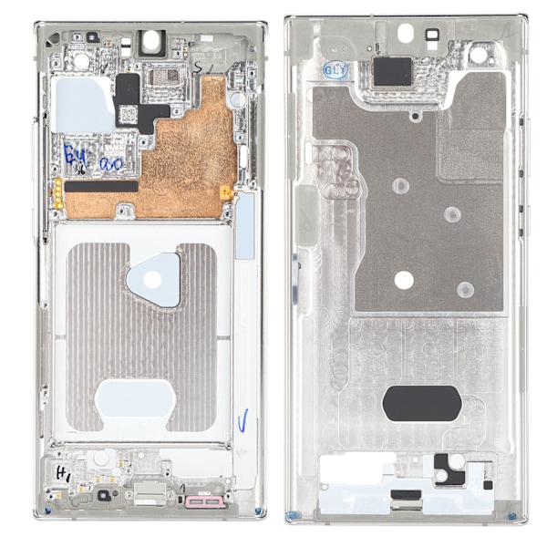 Midtre ramme Bezel Plate Housing Cover erstatning for Note 20 Ultra Reparasjonstjenestedeler Sølv
