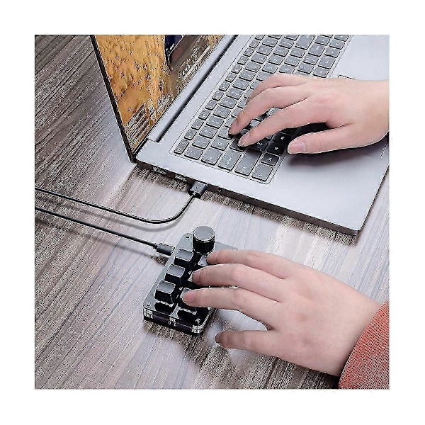 Programmering Makro Tilpasset Knapp Tastatur 6 Taster Kopier Lim Inn Mini Knapp Photoshop Gaming Tastatur, RGB 6