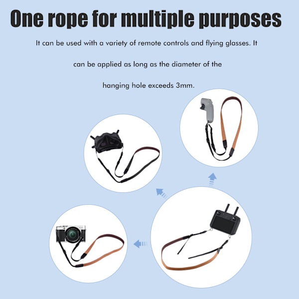 Smart Controller Tilbehør Lanyard Halsstropp Kompatibel for Mini 3 Pro Drone Fjernkontroll