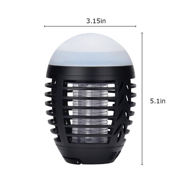 2-i-1 myggdödare och campinglampa: bärbar, uppladdningsbar och vattentät för inomhus, balkong och trädgårdsbruk