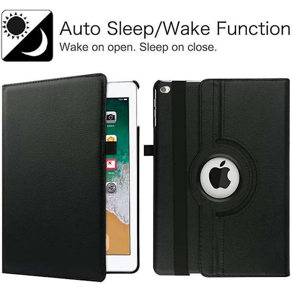 360-graders justerbart fodral för iPad 9.7' 5:e/6:e generation (2017/2018), iPad Air 2 och iPad Air - Auto Sleep/Wake-funktion