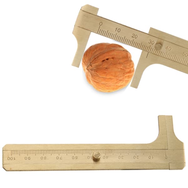 Messing skyvelære Valnøtt armbånd Måleverktøy Smykketesting skyvelære 10cm