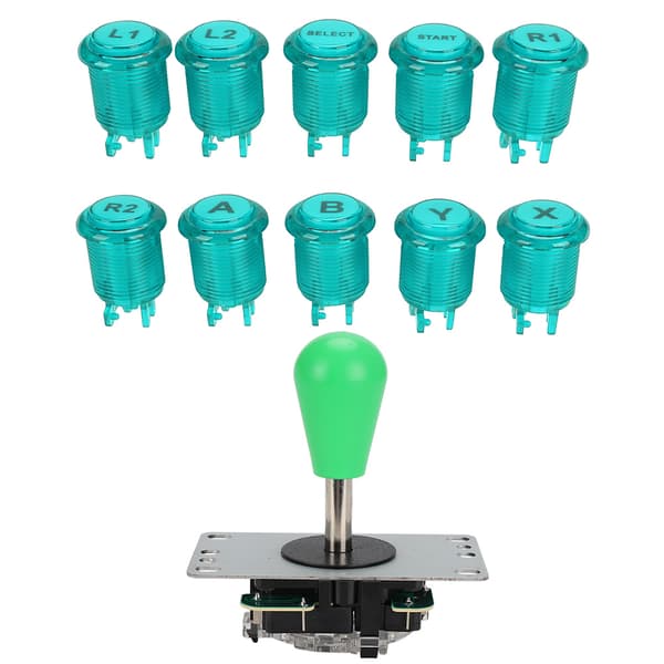 CY-822C DIY Arkadspel US Knappar Joystick Rocker Controller Kit Utan Ljus för Raspberry Pi/PC Grön