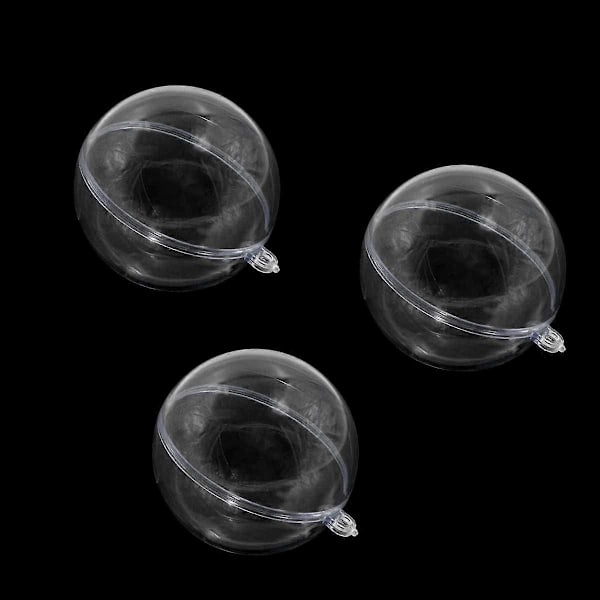 Klare Akryl Fylte Julekuler - 10 stk 6cm Plastkuler til Fylling, Klar Juletrekule, Plastdekorasjon, Transparent Jul Delbar