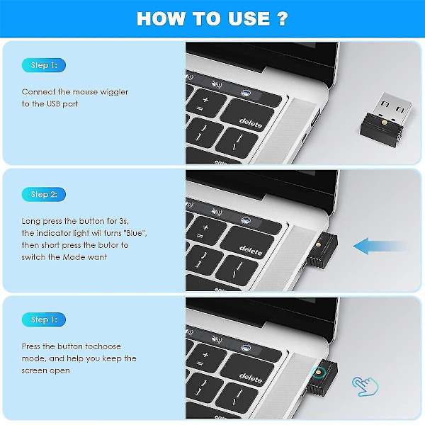 USB Musejiggler, Automatisk Datamaskin Musebeveger Jiggler, Holder Datamaskinen Våken, Simulerer Musebevegelse-B5