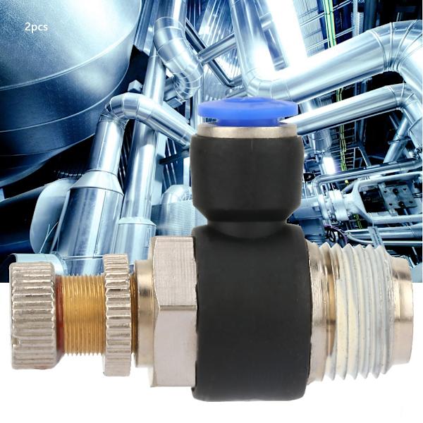 2 stk. Rør Luftstrømningshastighedsregulator Rør Pneumatisk Monteringsregulatorventil SL6-01